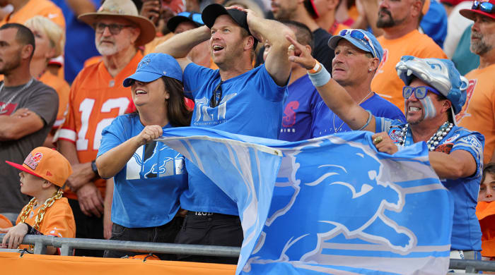 Detroit Lions fans at Raymond James Stadium in Week 6 vs. the Tampa Bay Buccaneers